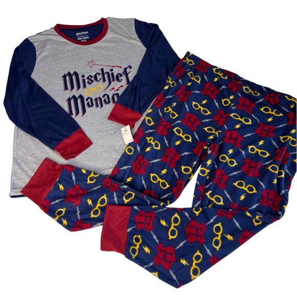 Harry Potter Mens Mischief Managed Pajama Set Long Sleeve Top&Pants SZ L-XXL? - Picture 1 of 8